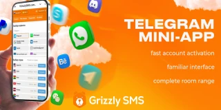 Buy a virtual phone number via the Telegram app from “Grizzly SMS”