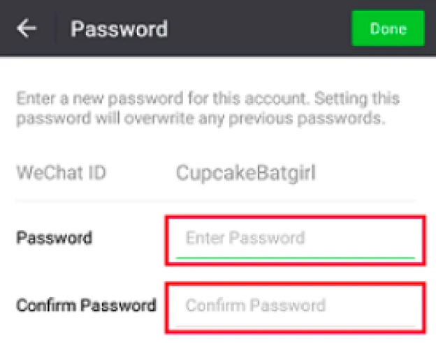 Recover WeChat password