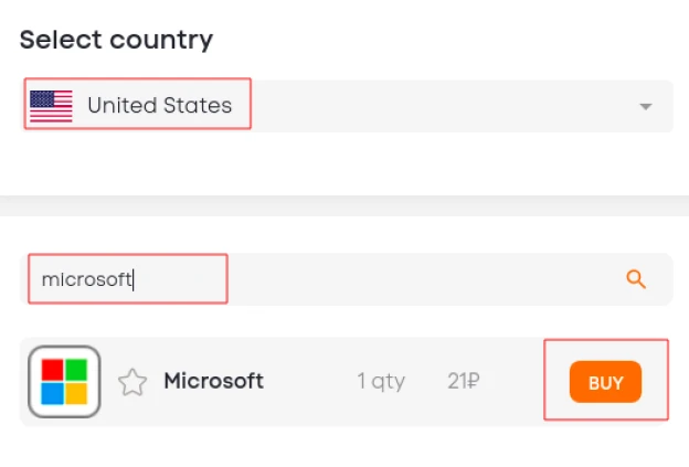 Buy a virtual number to register a second Microsoft account