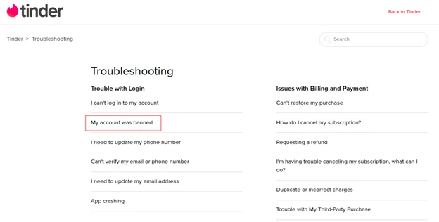 Tinder ban reasons