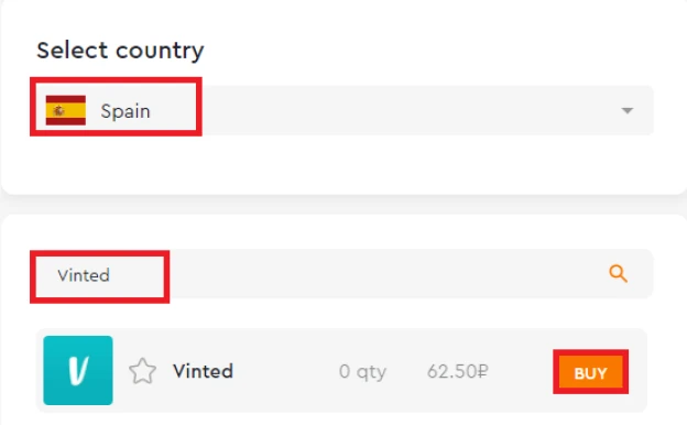 Buy a virtual number for registration Vinted