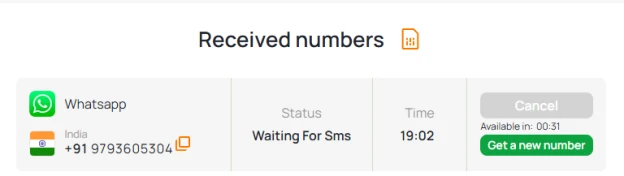receiving sms online indian otp
