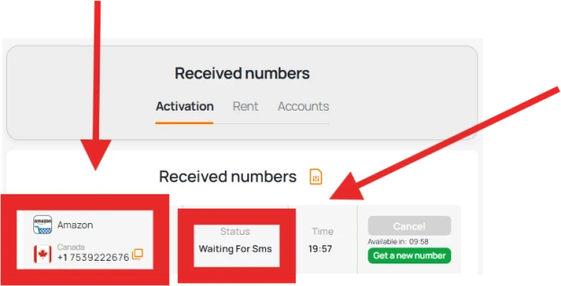 Use rented number