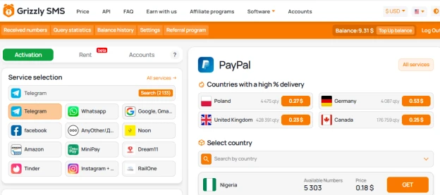 Nigerian virtual number for PayPal