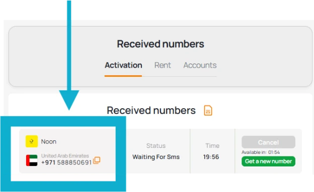 Copy and paste rented number