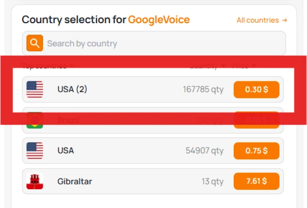 Select country