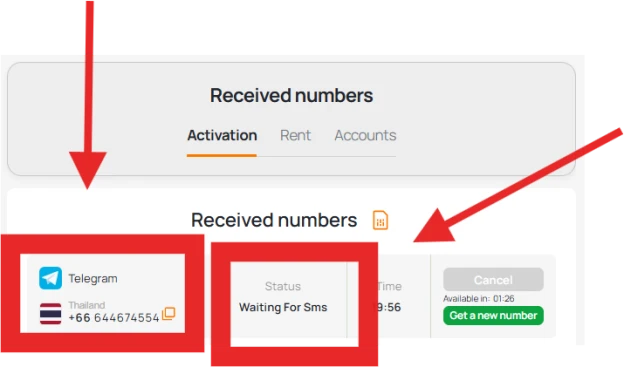 Use rented number