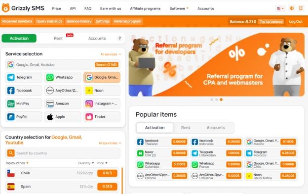 Virtual numbers for registration
