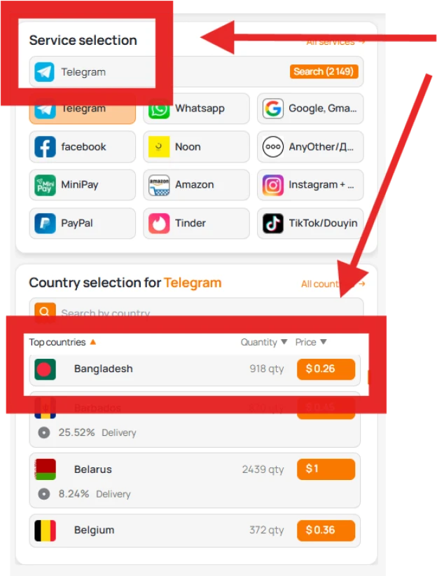 Select number