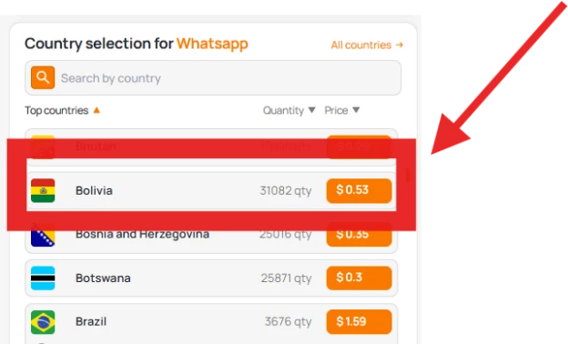 Select country