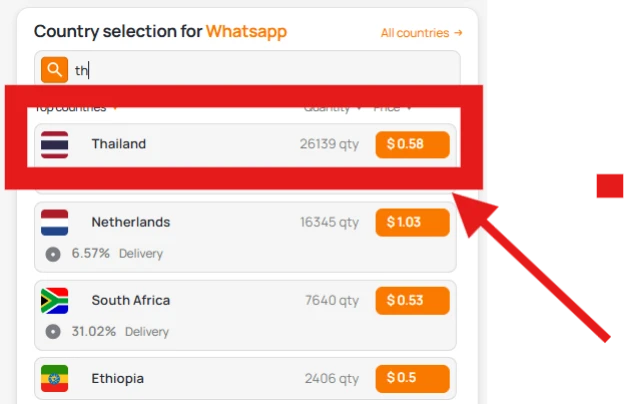 Select country