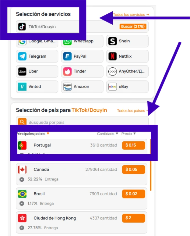 Selección de número