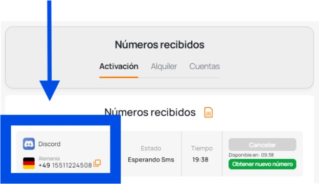 Copia el número