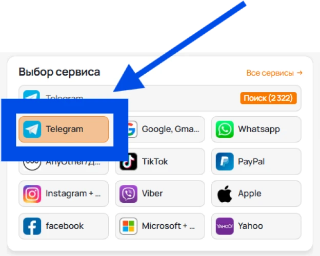 Выбор сервиса