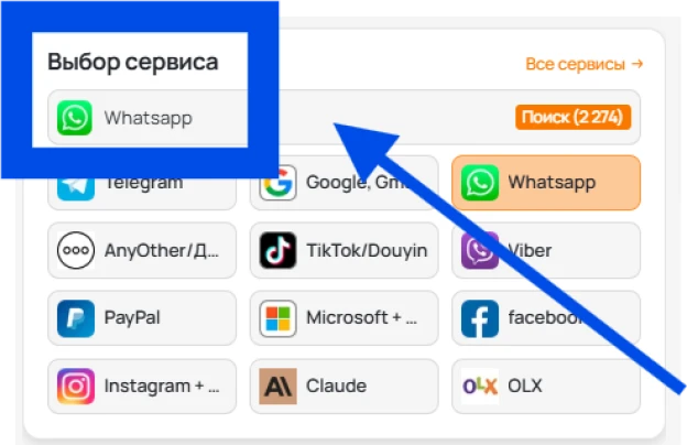 Выбор сервиса