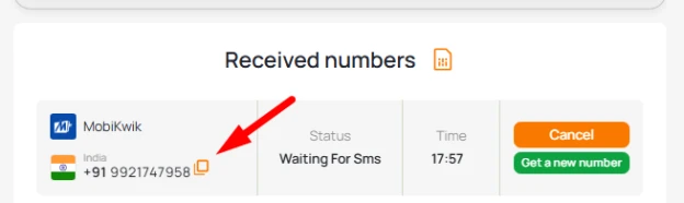 virtual indian number for MobiKwik