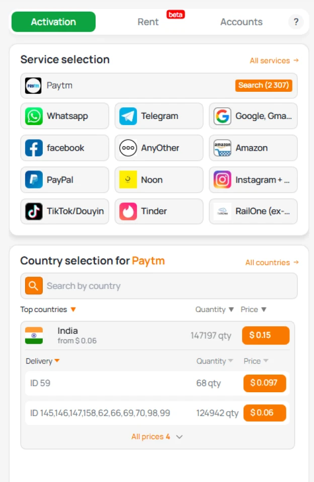 get number indian paytm 