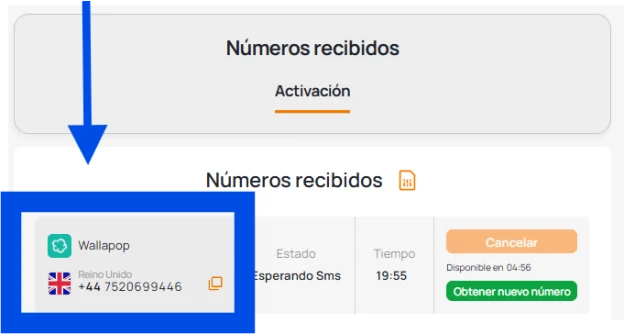 Obtención de número