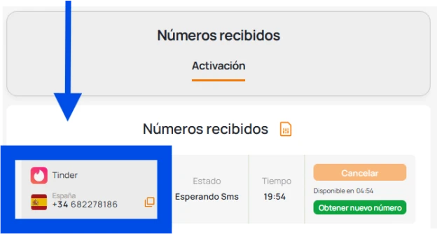 Obtención de número