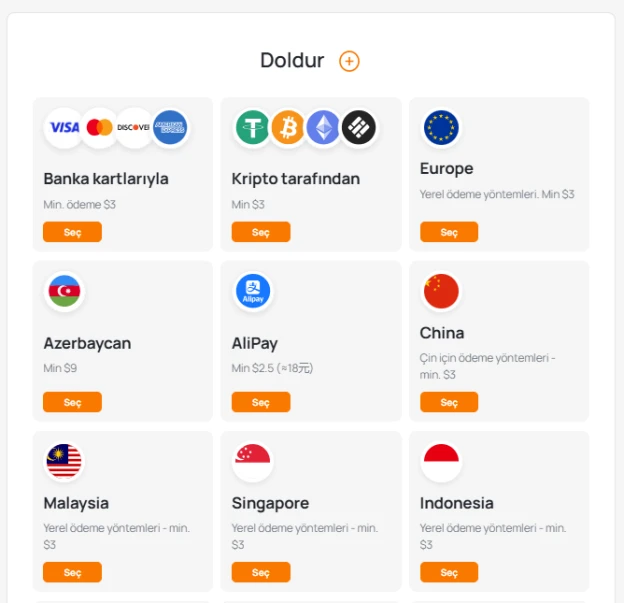 Hesap bakiyesi yükleme