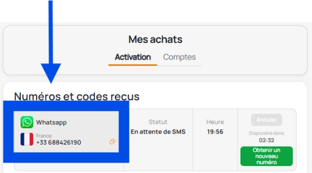 Obtention d'un numéro