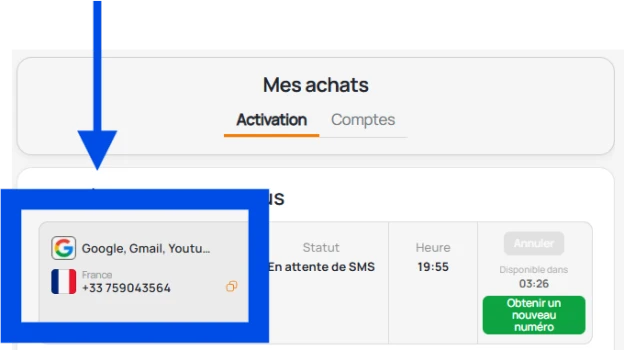 Obtention d'un numéro