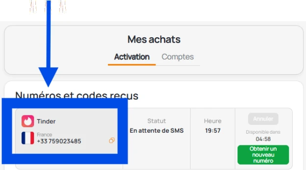 Obtention d'un numéro
