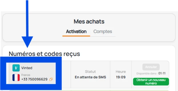 Obtention d'un numéro