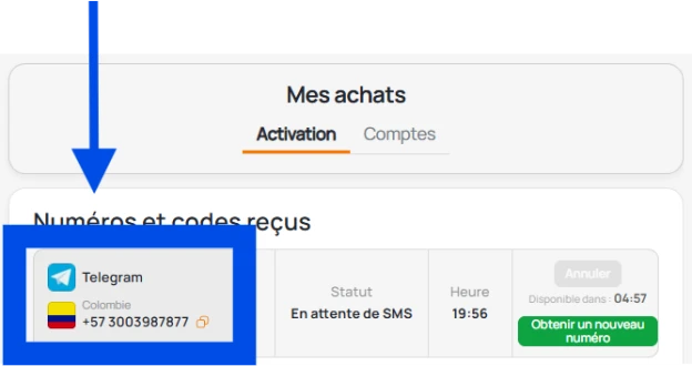 Obtention d'un numéro