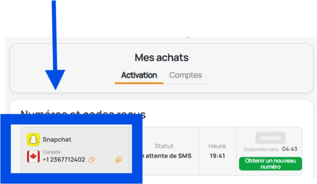 Obtention d'un numéro