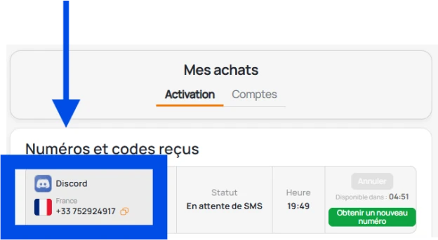 Obtention d'un numéro