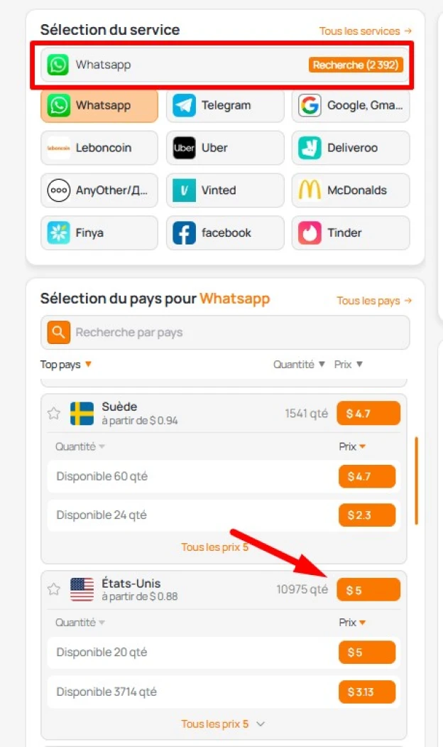 numéro virtuel pour WhatsApp