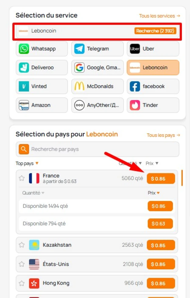 Numéro virtuel pour Leboncoin