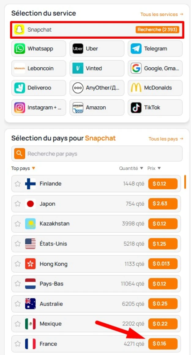 numéro temporaire Snapchat
