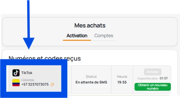 Obtention d'un numéro