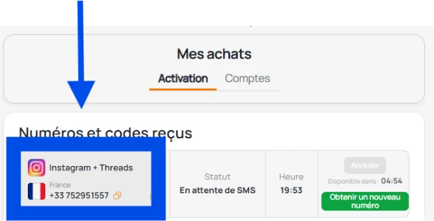 Obtention d'un numéro