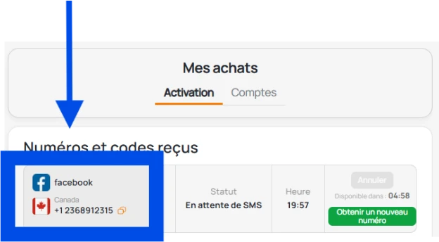 Obtention d'un numéro