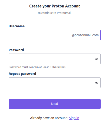 Access Protonmail without phone number