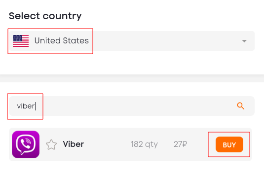  Buy a virtual number for registration in Viber