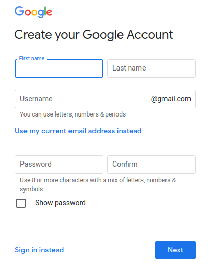 How to register multiple Google accounts