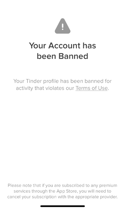 Tinder blocked my account - what to do?
