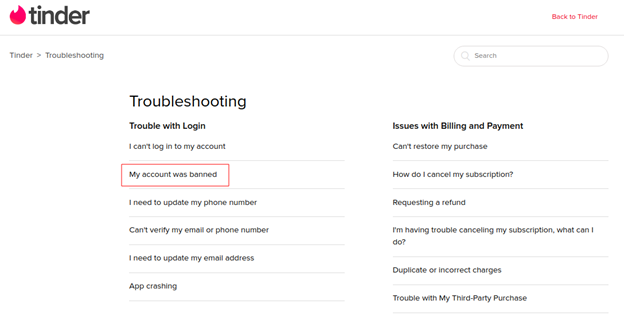 Tinder ban reasons