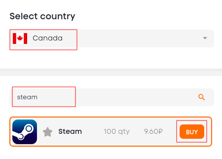 Buy a virtual number for Steam