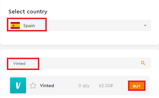 Buy a virtual number for registration Vinted