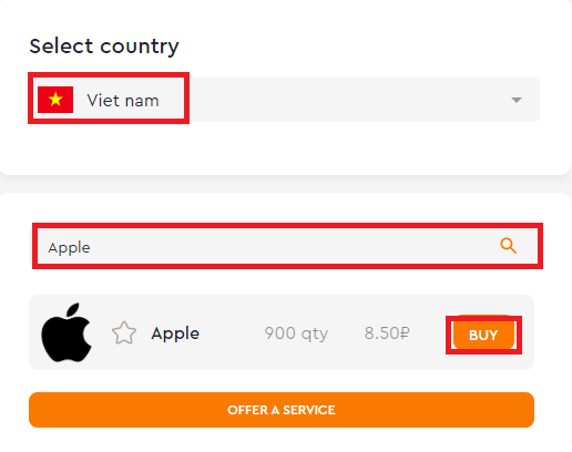 Buy a virtual number for Apple ID registration